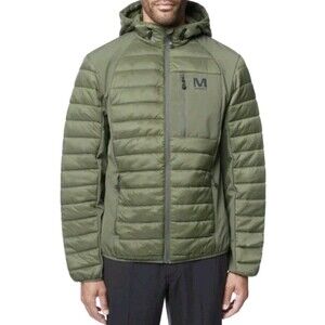 Merrell Men's Hooded Mixed Media Puffer‎ Softshell Jacket, Green, XL